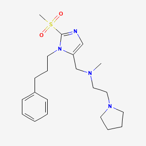 molecular formula C21H32N4O2S B4990912 N-methyl-N-[[2-methylsulfonyl-3-(3-phenylpropyl)imidazol-4-yl]methyl]-2-pyrrolidin-1-ylethanamine 