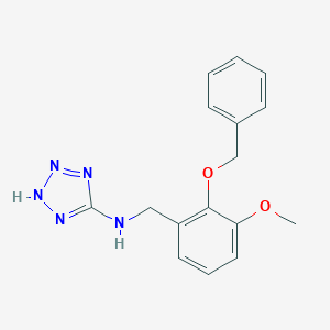 molecular formula C16H17N5O2 B499112 N-{[2-(BENZYLOXY)-3-METHOXYPHENYL]METHYL}-1H-1,2,3,4-TETRAZOL-5-AMINE CAS No. 876896-04-7