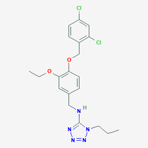 molecular formula C20H23Cl2N5O2 B499127 N-{4-[(2,4-dichlorobenzyl)oxy]-3-ethoxybenzyl}-N-(1-propyl-1H-tetraazol-5-yl)amine 