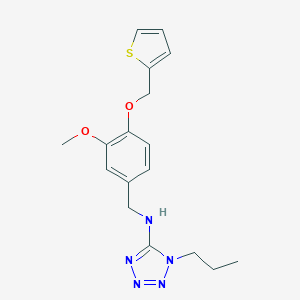 molecular formula C17H21N5O2S B499154 N-[[3-methoxy-4-(thiophen-2-ylmethoxy)phenyl]methyl]-1-propyltetrazol-5-amine CAS No. 717829-85-1