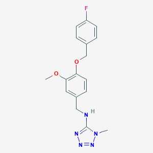 molecular formula C17H18FN5O2 B499156 N-({4-[(4-FLUOROPHENYL)METHOXY]-3-METHOXYPHENYL}METHYL)-1-METHYL-1,2,3,4-TETRAZOL-5-AMINE 