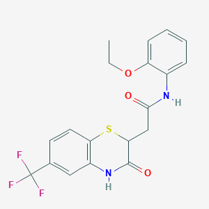 molecular formula C19H17F3N2O3S B4991963 N-(2-ethoxyphenyl)-2-[3-oxo-6-(trifluoromethyl)-3,4-dihydro-2H-1,4-benzothiazin-2-yl]acetamide CAS No. 6122-69-6