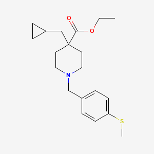 molecular formula C20H29NO2S B4991966 ethyl 4-(cyclopropylmethyl)-1-[4-(methylthio)benzyl]-4-piperidinecarboxylate 