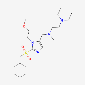 molecular formula C21H40N4O3S B4992002 N-{[2-[(cyclohexylmethyl)sulfonyl]-1-(2-methoxyethyl)-1H-imidazol-5-yl]methyl}-N',N'-diethyl-N-methyl-1,2-ethanediamine 
