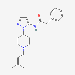 molecular formula C21H28N4O B4992118 N-[2-[1-(3-methylbut-2-enyl)piperidin-4-yl]pyrazol-3-yl]-2-phenylacetamide 
