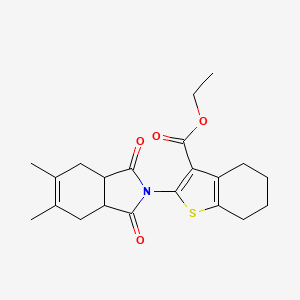 molecular formula C21H25NO4S B4992205 ethyl 2-(5,6-dimethyl-1,3-dioxo-1,3,3a,4,7,7a-hexahydro-2H-isoindol-2-yl)-4,5,6,7-tetrahydro-1-benzothiophene-3-carboxylate 