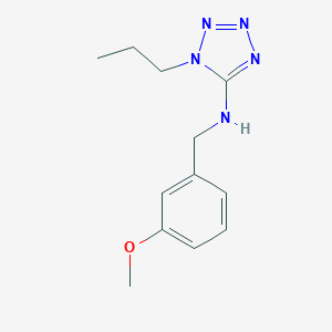 molecular formula C12H17N5O B499222 N-[(3-methoxyphenyl)methyl]-1-propyltetrazol-5-amine CAS No. 876897-65-3