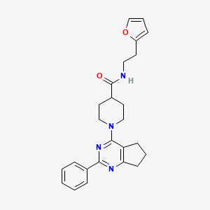 molecular formula C25H28N4O2 B4992400 N-[2-(2-furyl)ethyl]-1-(2-phenyl-6,7-dihydro-5H-cyclopenta[d]pyrimidin-4-yl)-4-piperidinecarboxamide 