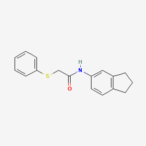 molecular formula C17H17NOS B4992428 N-(2,3-dihydro-1H-inden-5-yl)-2-(phenylsulfanyl)acetamide 