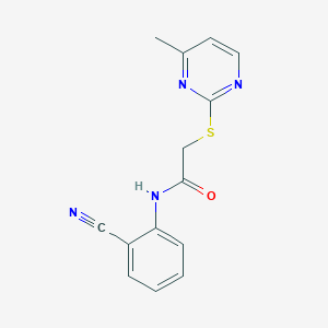 molecular formula C14H12N4OS B4992440 N-(2-cyanophenyl)-2-(4-methylpyrimidin-2-yl)sulfanylacetamide 