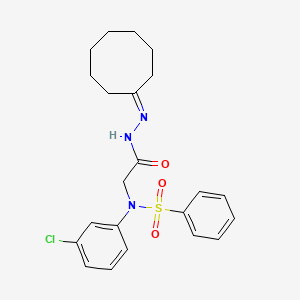 molecular formula C22H26ClN3O3S B4992462 N-(3-CHLOROPHENYL)-N-[(N'-CYCLOOCTYLIDENEHYDRAZINECARBONYL)METHYL]BENZENESULFONAMIDE CAS No. 5666-56-8