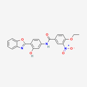 molecular formula C22H17N3O6 B4992493 N-[4-(1,3-benzoxazol-2-yl)-3-hydroxyphenyl]-4-ethoxy-3-nitrobenzamide CAS No. 6006-54-8