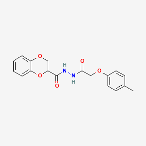 molecular formula C18H18N2O5 B4992520 N-(2H,3H-benzo[e]1,4-dioxan-2-ylcarbonylamino)-2-(4-methylphenoxy)acetamide 