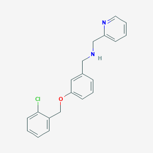 molecular formula C20H19ClN2O B499259 N-{3-[(2-chlorobenzyl)oxy]benzyl}-N-(2-pyridinylmethyl)amine 