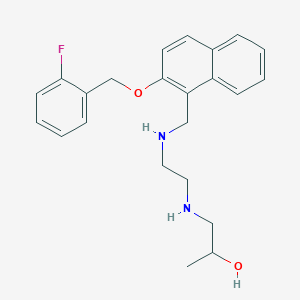 molecular formula C23H27FN2O2 B499275 1-({2-[({2-[(2-Fluorobenzyl)oxy]naphthalen-1-yl}methyl)amino]ethyl}amino)propan-2-ol 