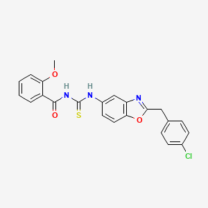 molecular formula C23H18ClN3O3S B4992784 N-({[2-(4-chlorobenzyl)-1,3-benzoxazol-5-yl]amino}carbonothioyl)-2-methoxybenzamide 