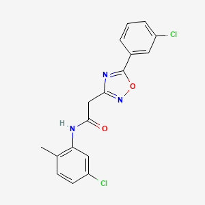 molecular formula C17H13Cl2N3O2 B4992793 N-(5-chloro-2-methylphenyl)-2-[5-(3-chlorophenyl)-1,2,4-oxadiazol-3-yl]acetamide 