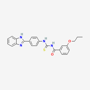 molecular formula C24H22N4O2S B4992807 N-{[4-(1H-benzimidazol-2-yl)phenyl]carbamothioyl}-3-propoxybenzamide 