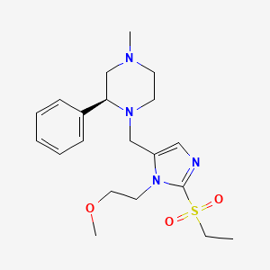 molecular formula C20H30N4O3S B4992835 (2S)-1-{[2-(ethylsulfonyl)-1-(2-methoxyethyl)-1H-imidazol-5-yl]methyl}-4-methyl-2-phenylpiperazine 