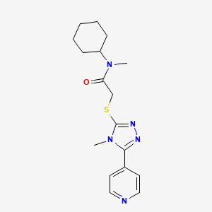 molecular formula C17H23N5OS B4992876 N-cyclohexyl-N-methyl-2-{[4-methyl-5-(4-pyridinyl)-4H-1,2,4-triazol-3-yl]thio}acetamide 