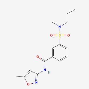 molecular formula C15H19N3O4S B4992910 N-(5-methyl-1,2-oxazol-3-yl)-3-[methyl(propyl)sulfamoyl]benzamide 
