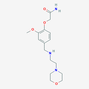 molecular formula C16H25N3O4 B499292 2-[2-Methoxy-4-({[2-(morpholin-4-yl)ethyl]amino}methyl)phenoxy]acetamide 
