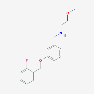 molecular formula C17H20FNO2 B499295 N-{3-[(2-fluorobenzyl)oxy]benzyl}-2-methoxyethanamine 