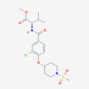 molecular formula C19H27ClN2O6S B4992979 methyl (2S)-2-[[3-chloro-4-(1-methylsulfonylpiperidin-4-yl)oxybenzoyl]amino]-3-methylbutanoate 