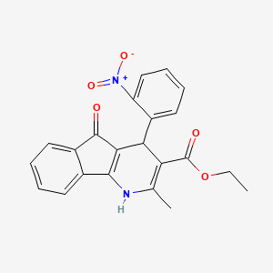molecular formula C22H18N2O5 B4992985 ethyl 2-methyl-4-(2-nitrophenyl)-5-oxo-4,5-dihydro-1H-indeno[1,2-b]pyridine-3-carboxylate 