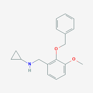 molecular formula C18H21NO2 B499304 N-[2-(benzyloxy)-3-methoxybenzyl]cyclopropanamine 