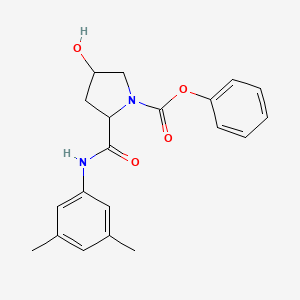 molecular formula C20H22N2O4 B4993149 phenyl 2-{[(3,5-dimethylphenyl)amino]carbonyl}-4-hydroxy-1-pyrrolidinecarboxylate 