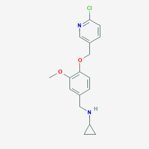 molecular formula C17H19ClN2O2 B499316 N-{4-[(6-chloropyridin-3-yl)methoxy]-3-methoxybenzyl}cyclopropanamine 