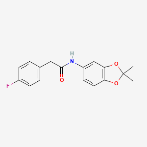 molecular formula C17H16FNO3 B4993171 N-(2,2-dimethyl-1,3-benzodioxol-5-yl)-2-(4-fluorophenyl)acetamide 