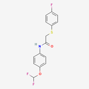molecular formula C15H12F3NO2S B4993181 N-[4-(difluoromethoxy)phenyl]-2-[(4-fluorophenyl)thio]acetamide 