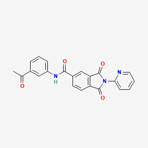 molecular formula C22H15N3O4 B4993236 N-(3-acetylphenyl)-1,3-dioxo-2-pyridin-2-ylisoindole-5-carboxamide 