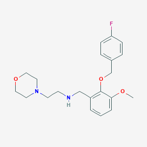 molecular formula C21H27FN2O3 B499327 N-{2-[(4-fluorobenzyl)oxy]-3-methoxybenzyl}-2-(morpholin-4-yl)ethanamine 