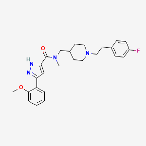 molecular formula C26H31FN4O2 B4993300 N-[[1-[2-(4-fluorophenyl)ethyl]piperidin-4-yl]methyl]-3-(2-methoxyphenyl)-N-methyl-1H-pyrazole-5-carboxamide 