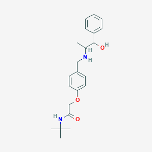 molecular formula C22H30N2O3 B499333 N-tert-butyl-2-(4-{[(1-hydroxy-1-phenylpropan-2-yl)amino]methyl}phenoxy)acetamide 