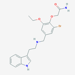 molecular formula C21H24BrN3O3 B499338 2-[2-bromo-6-ethoxy-4-({[2-(1H-indol-3-yl)ethyl]amino}methyl)phenoxy]acetamide 