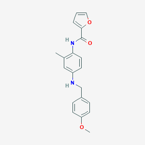molecular formula C20H20N2O3 B499343 N-{4-[(4-methoxybenzyl)amino]-2-methylphenyl}-2-furamide 
