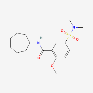 molecular formula C17H26N2O4S B4993466 N-cycloheptyl-5-(dimethylsulfamoyl)-2-methoxybenzamide 
