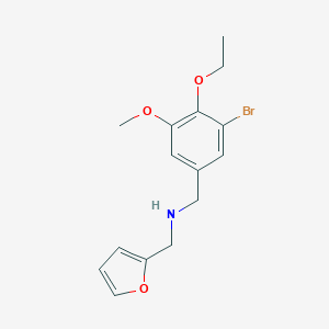 molecular formula C15H18BrNO3 B499351 N-(3-bromo-4-ethoxy-5-methoxybenzyl)-N-(2-furylmethyl)amine 