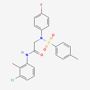 molecular formula C22H20ClFN2O3S B4993673 N~1~-(3-chloro-2-methylphenyl)-N~2~-(4-fluorophenyl)-N~2~-[(4-methylphenyl)sulfonyl]glycinamide 