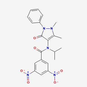 molecular formula C21H21N5O6 B4993696 N-(1,5-dimethyl-3-oxo-2-phenyl-2,3-dihydro-1H-pyrazol-4-yl)-N-isopropyl-3,5-dinitrobenzamide 