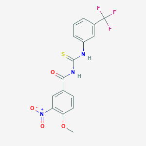 molecular formula C16H12F3N3O4S B4993776 4-methoxy-3-nitro-N-{[3-(trifluoromethyl)phenyl]carbamothioyl}benzamide 