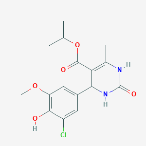 molecular formula C16H19ClN2O5 B4993799 Propan-2-yl 4-(3-chloro-4-hydroxy-5-methoxyphenyl)-6-methyl-2-oxo-1,2,3,4-tetrahydropyrimidine-5-carboxylate 