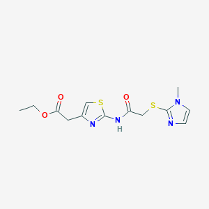 molecular formula C13H16N4O3S2 B4993804 ethyl [2-({[(1-methyl-1H-imidazol-2-yl)thio]acetyl}amino)-1,3-thiazol-4-yl]acetate 