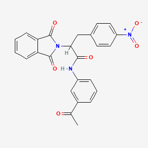 molecular formula C25H19N3O6 B4993847 N-(3-Acetylphenyl)-2-(1,3-dioxo-2,3-dihydro-1H-isoindol-2-YL)-3-(4-nitrophenyl)propanamide 