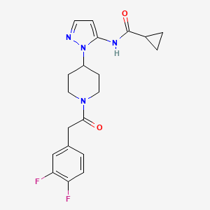 molecular formula C20H22F2N4O2 B4993848 N-(1-{1-[2-(3,4-difluorophenyl)acetyl]-4-piperidinyl}-1H-pyrazol-5-yl)cyclopropanecarboxamide 