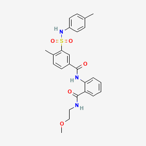 molecular formula C25H27N3O5S B4993860 N-(2-{[(2-methoxyethyl)amino]carbonyl}phenyl)-4-methyl-3-{[(4-methylphenyl)amino]sulfonyl}benzamide 